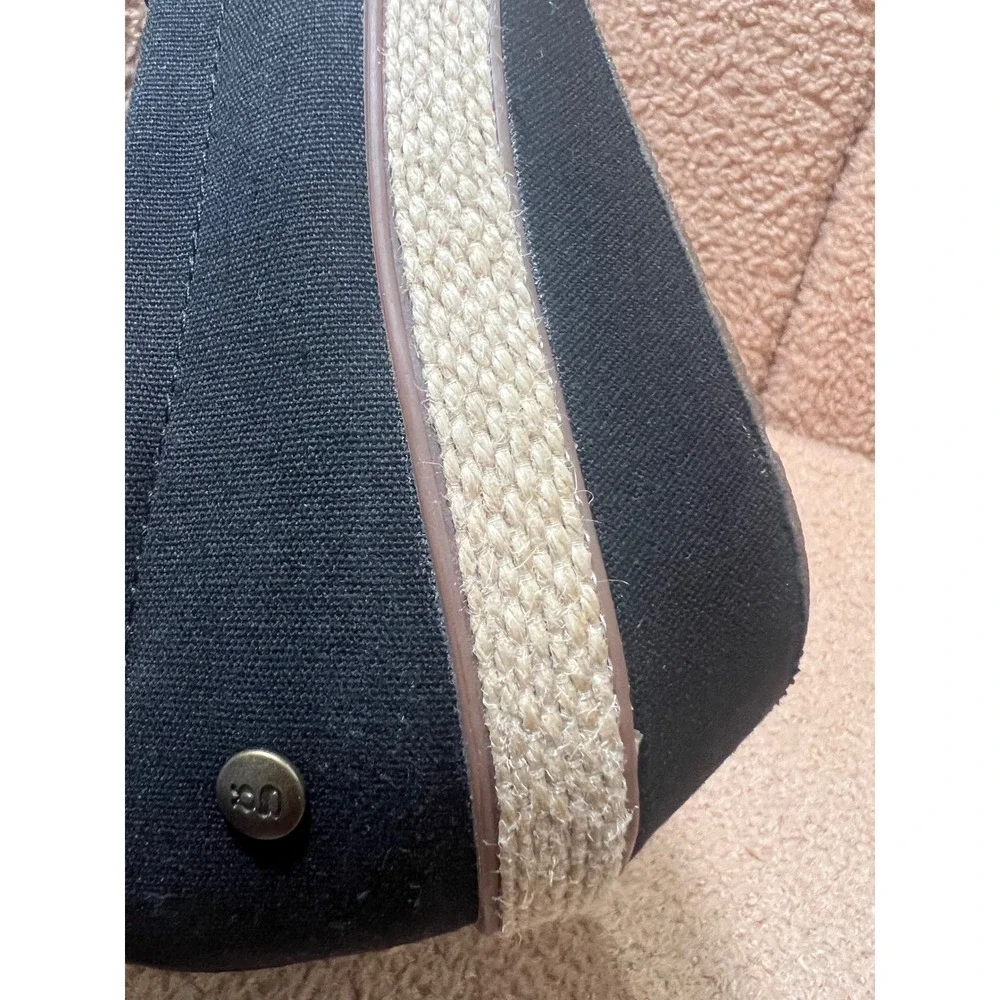 Grasshoppers Womens Black Knit Espadrille Slip On Loafers Memory Foam Flats 8.5